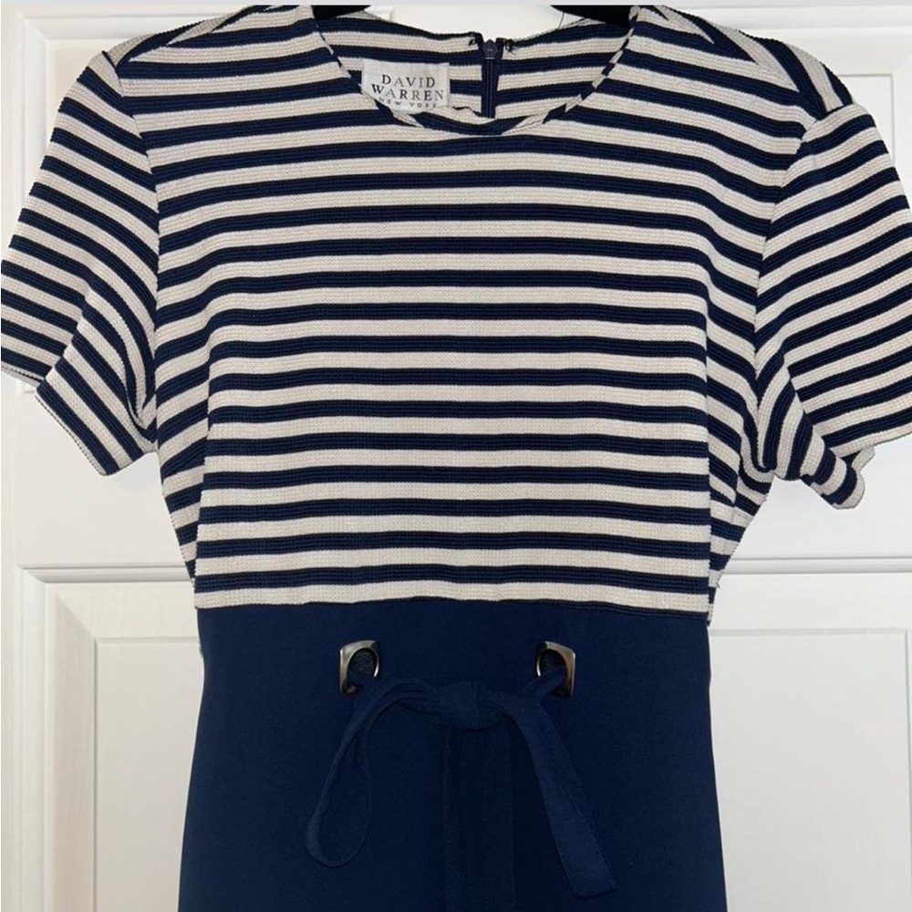 Vintage Navy Striped Maxi Dress